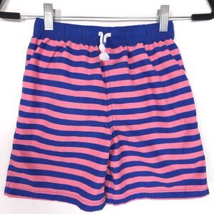 MINI BODEN Shorts Size 8-9Y Swimsuit Trunks Boys Adjustable Drawstring Navy Pink